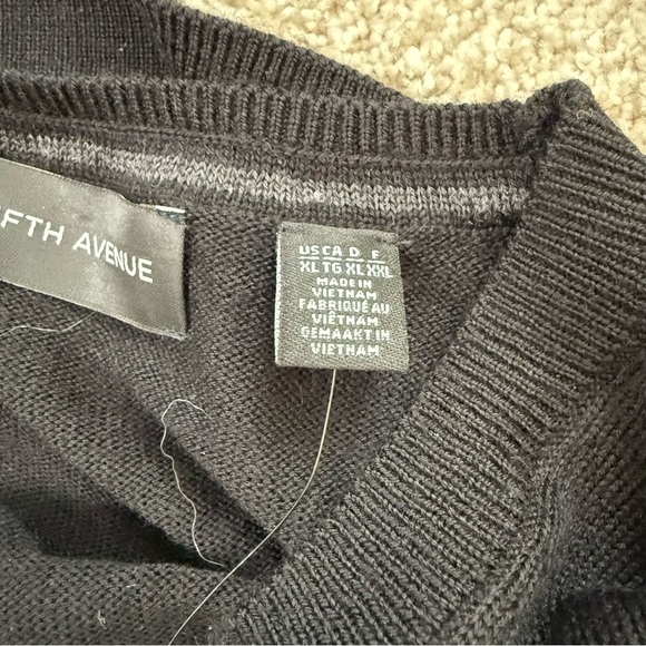 Saks Fifth Avenue Black Wool Sweater Men's XL - Picture 6 of 10